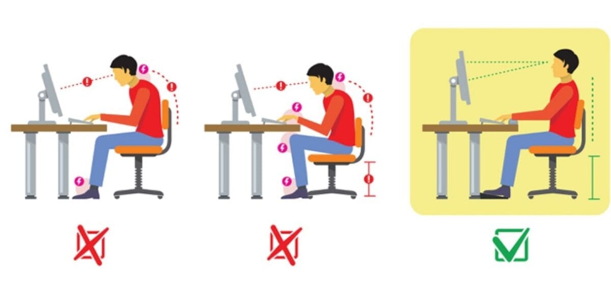 tư thế ngồi làm việc