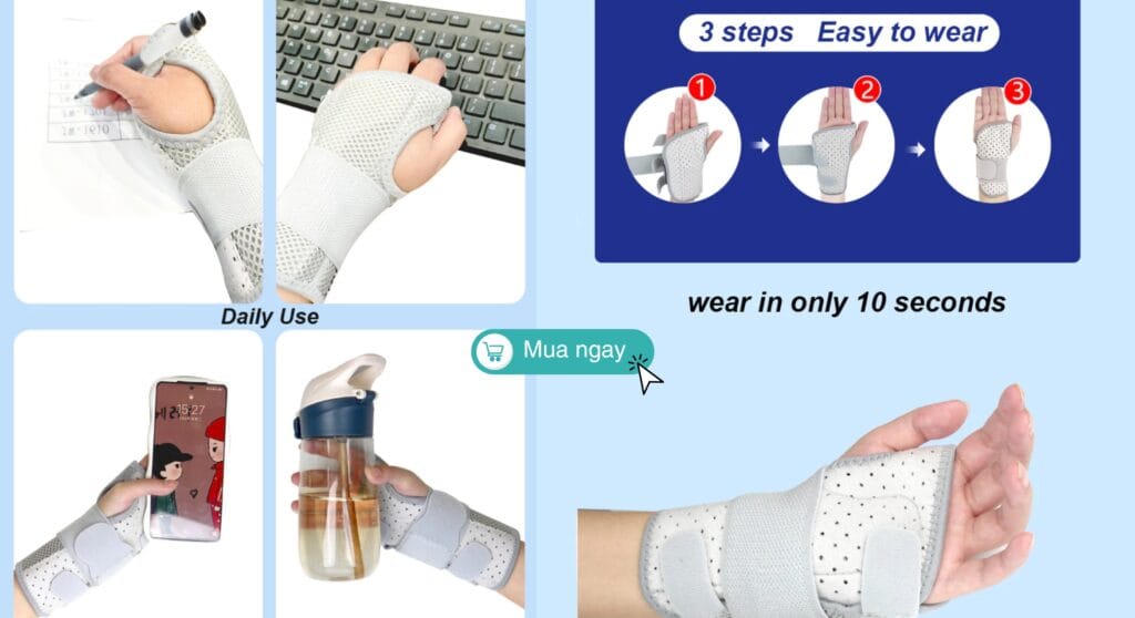 Đeo nẹp cổ tay đúng cách